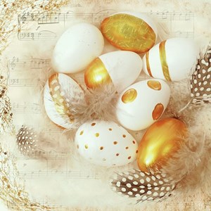 "Golden Eggs" Servietter, 33 x 33 cm, 20 stk
