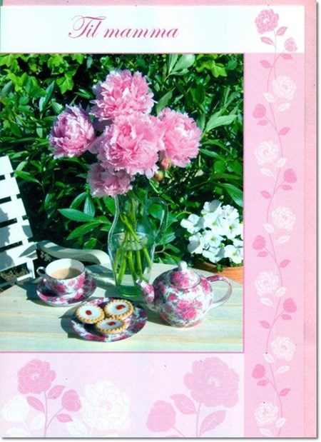 Til Mamma, Rosa blomster i vase