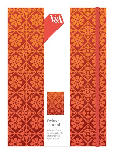 "Floral Encaustic Tile" Deluxe Journal