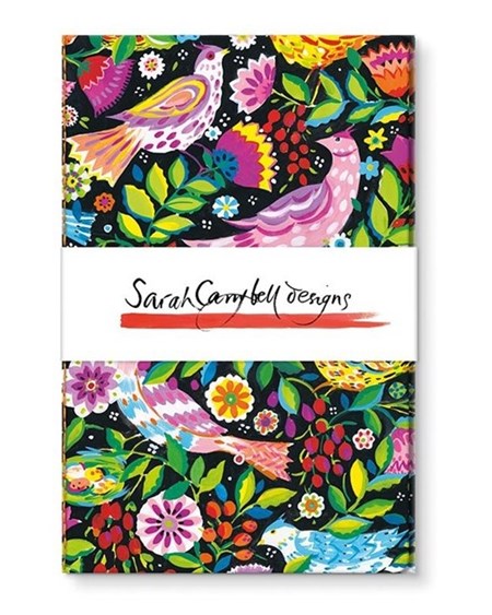 "Folk Birds - sarah Cambell" Stitched Notebook