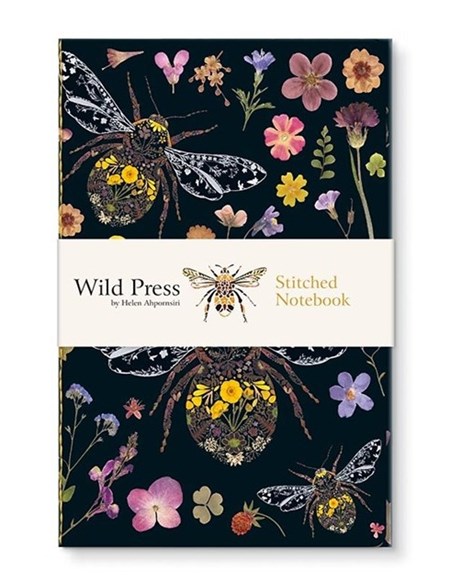 "Three Bumblebees" Stitched Notebook