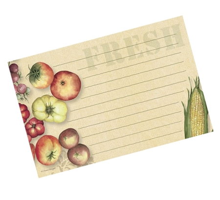 Notatkort "Fresh from the Farm" 36 stk linjerte kort 10 x15