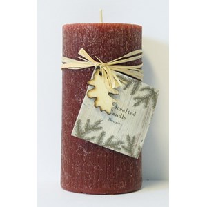 "Rustic" Pillar Candle, burgunder, 14 x 7cm