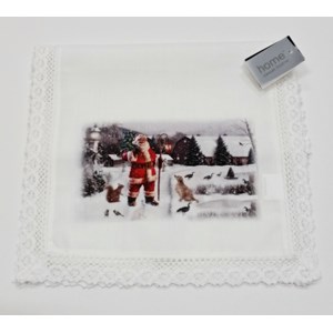 "Santas Park" bordløper med blonde, 30 x 90 cm.