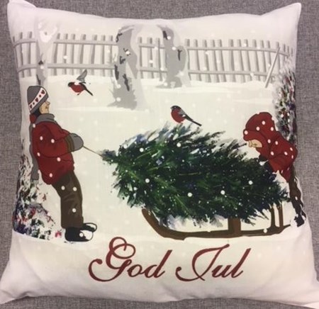 "X-mas Hike" pute 45 x 45 cm.