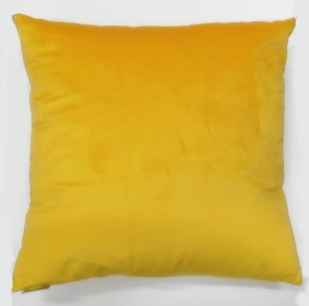 Velourpute, gul 45 x 45 cm