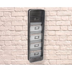 "Industrial Iron Plated Wall Letter Rack" Metall-hylle