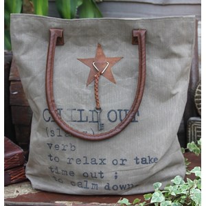 "Chill Out", Khaki with Leather Star & Key,